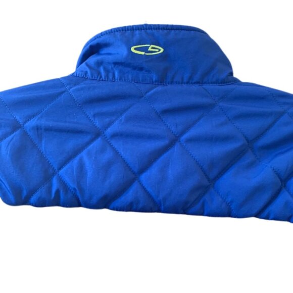 Champion C9 Blue Jacket Youth Sz L 12-14 Full Zip Polyester Fleece Fuzzy Quilted - Picture 5 of 11